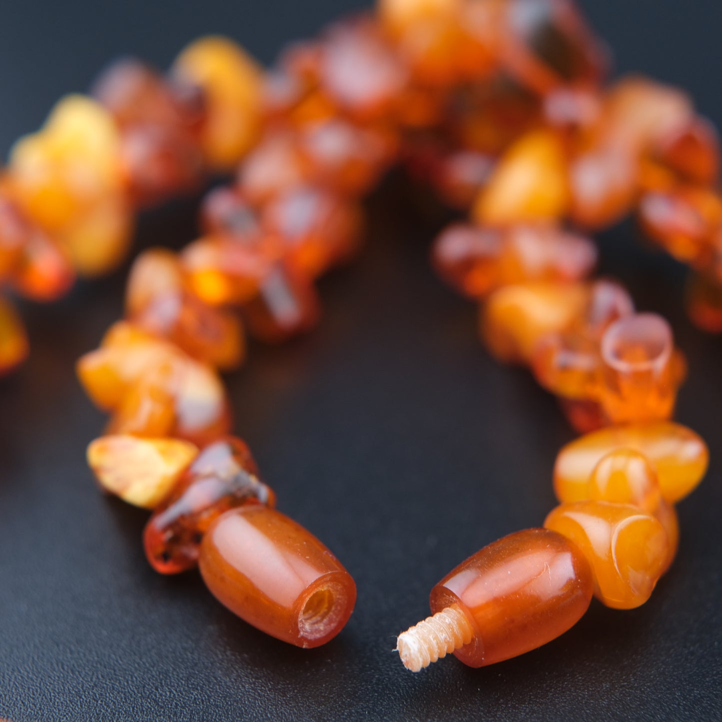Fiery Baltic Amber Nugget Necklace – Butterscotch, Cognac & Honey Tones (34g, 18")