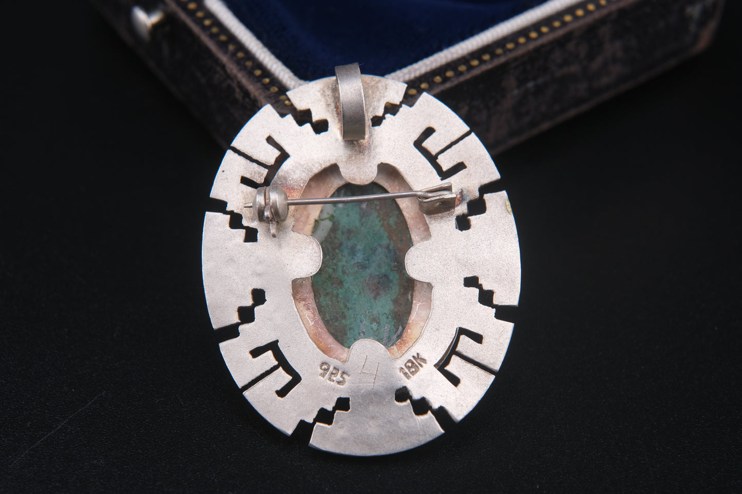 Peruvian Vintage Sterling Silver & 18K Gold Llama Brooch Pendant