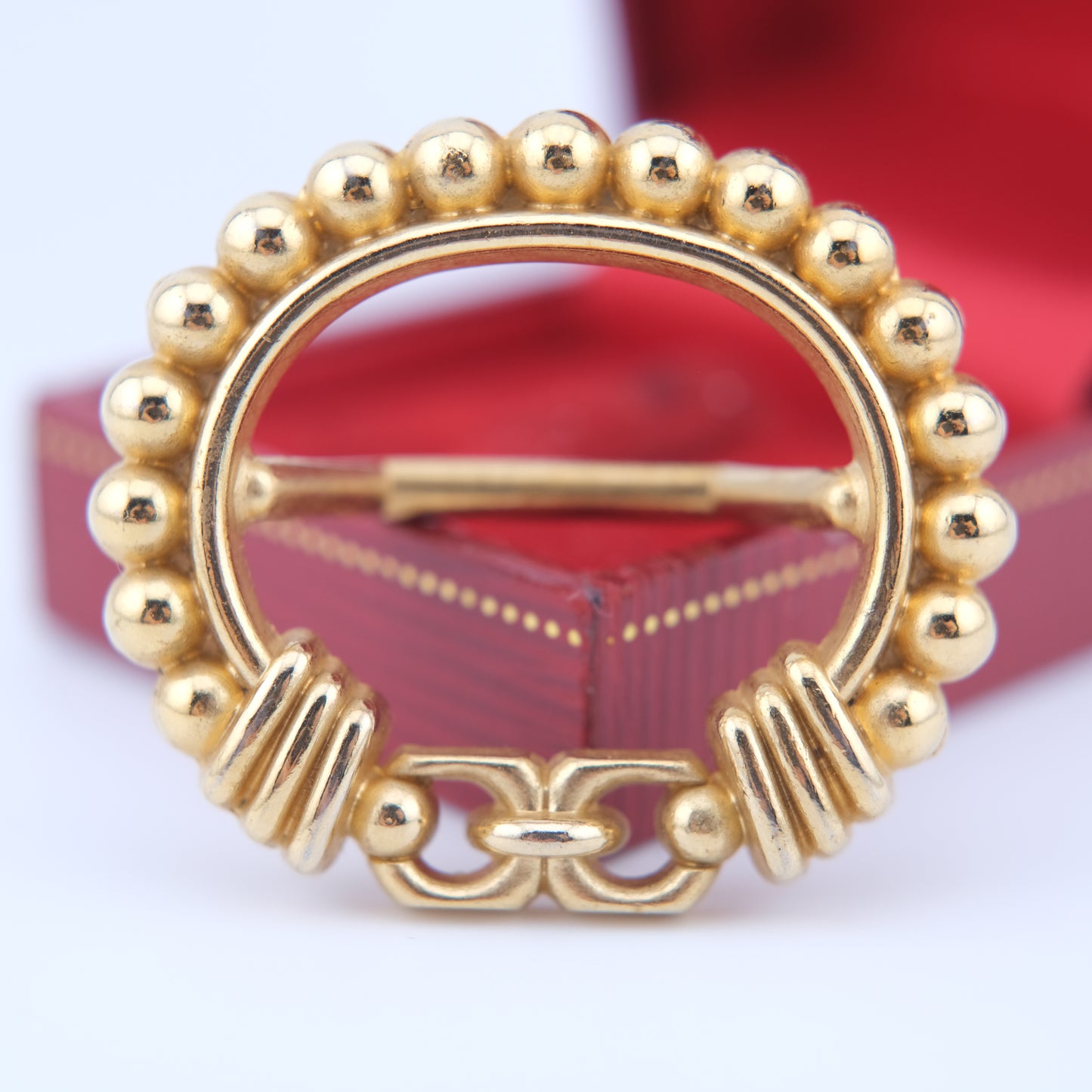 Malka Gold-Tone Beaded Scarf Ring – Made in France