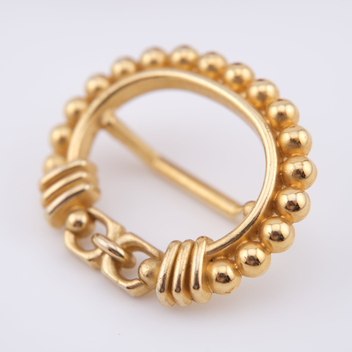Malka Gold-Tone Beaded Scarf Ring – Made in France