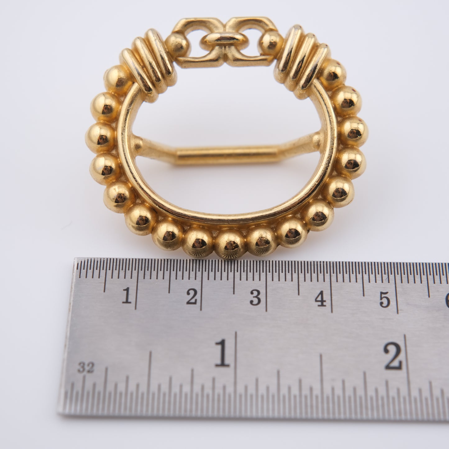 Malka Gold-Tone Beaded Scarf Ring – Made in France
