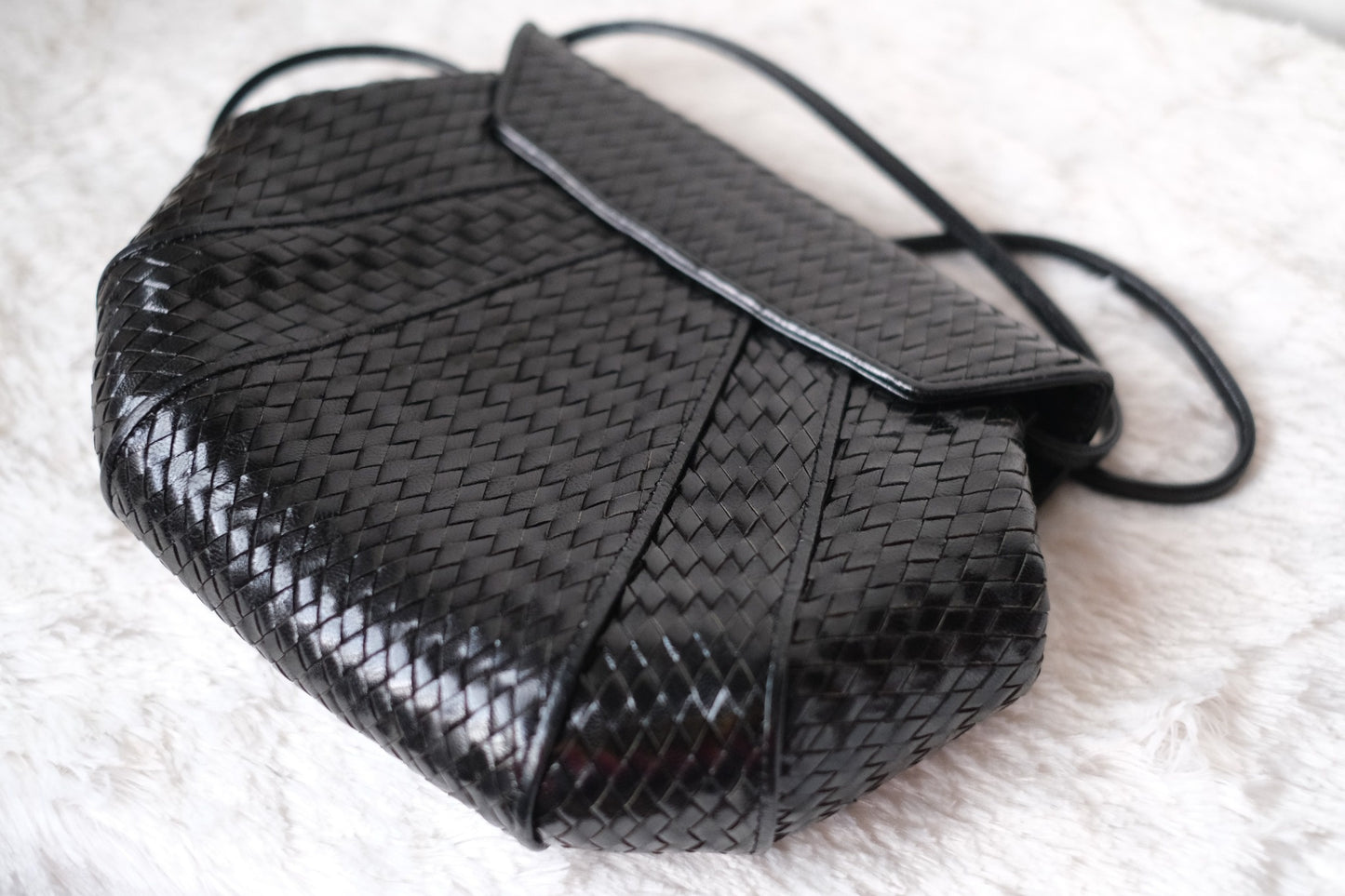 Vintage Yves Saint Laurent Woven Leather Crossbody Bag