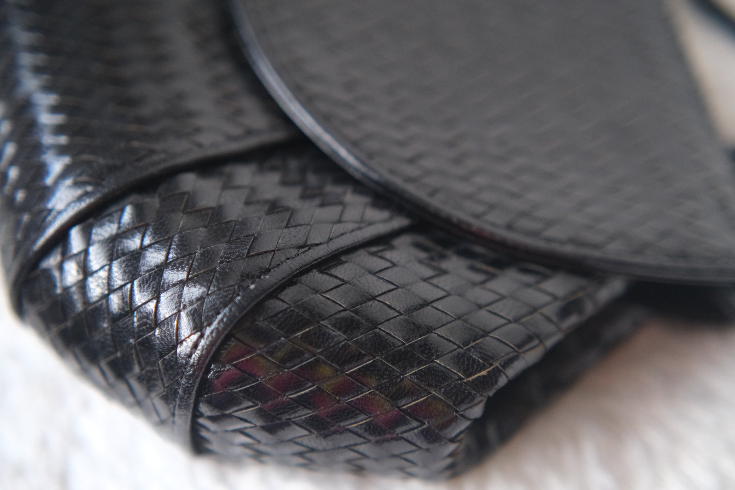 Vintage Yves Saint Laurent Woven Leather Crossbody Bag