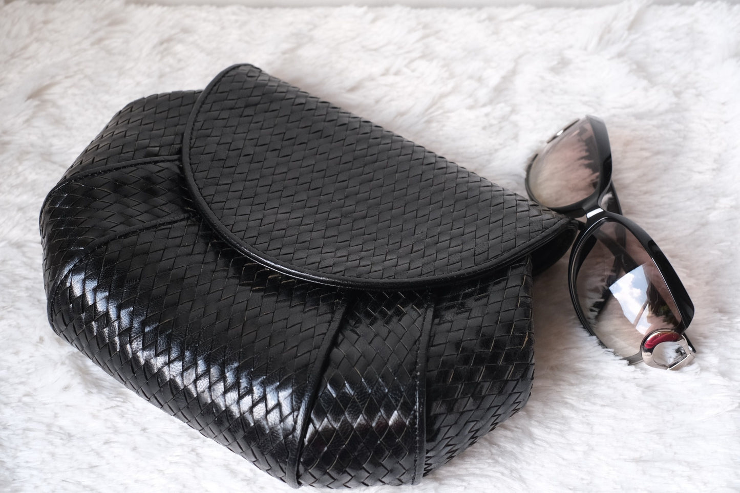 Vintage Yves Saint Laurent Woven Leather Crossbody Bag