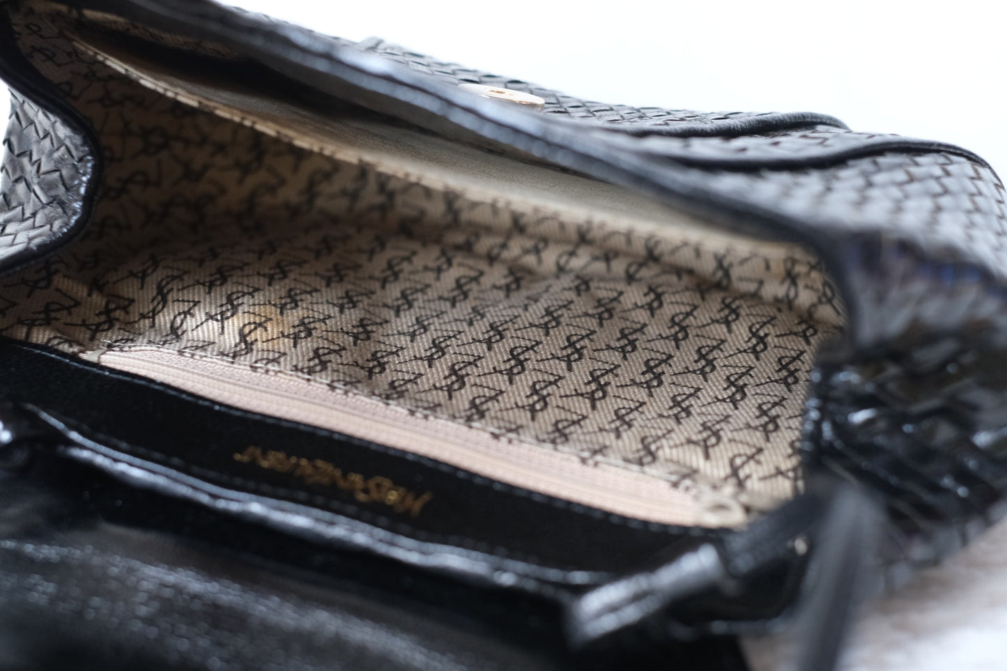 Vintage Yves Saint Laurent Woven Leather Crossbody Bag