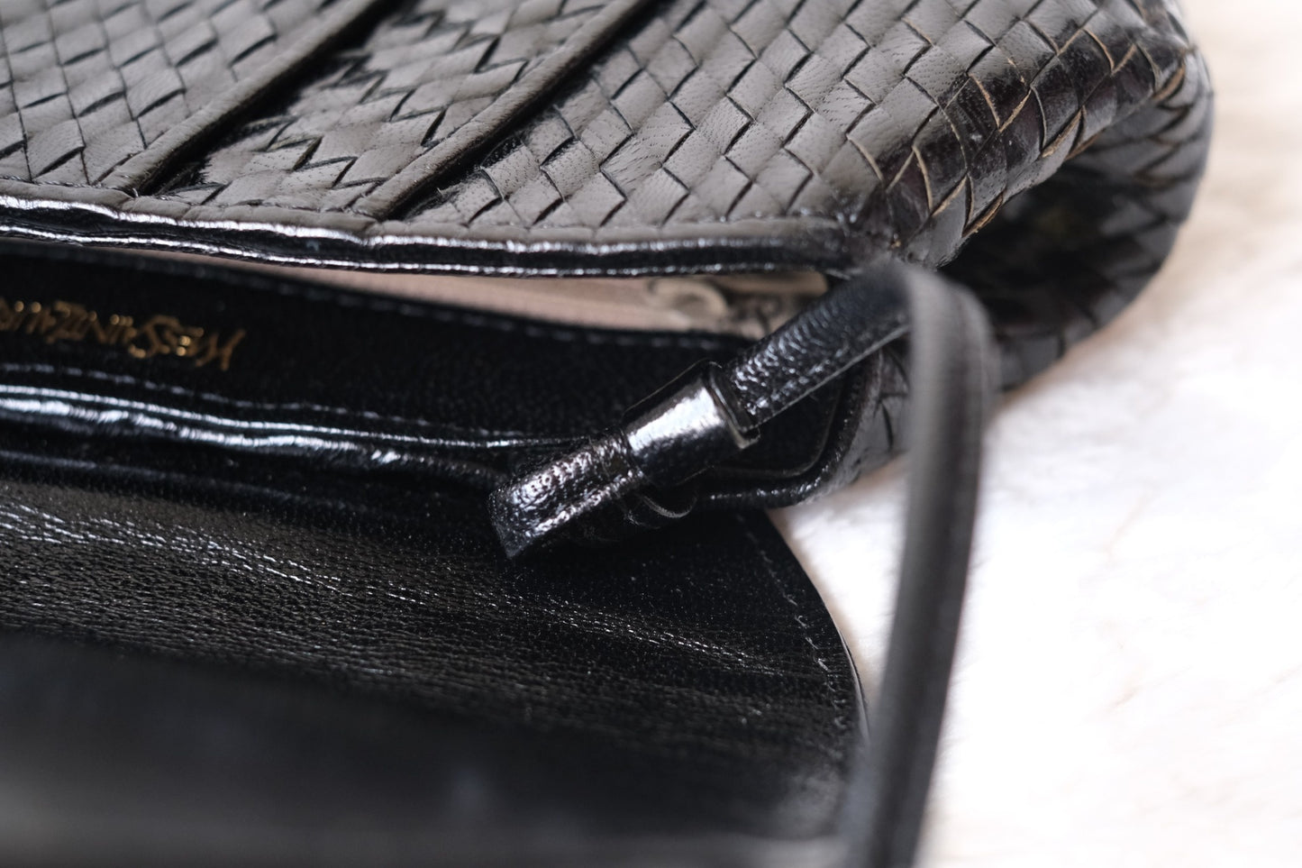 Vintage Yves Saint Laurent Woven Leather Crossbody Bag