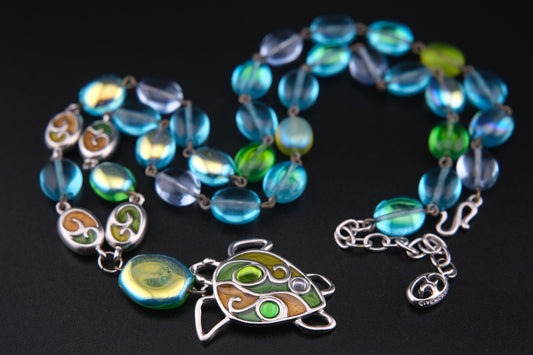 Vintage Givenchy Turtle Pendant Necklace