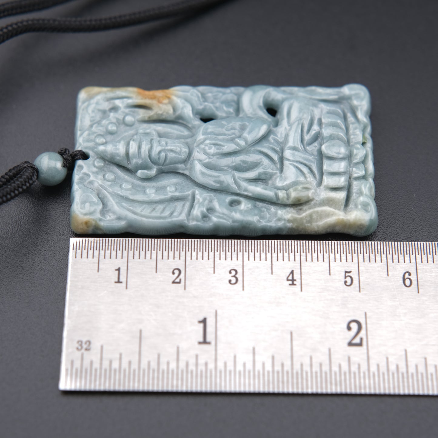 Vintage Hand-Carved Jade Buddha Pendant Necklace – Spiritual Thai-Style Design