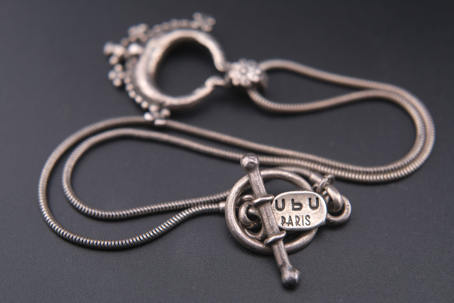 UBU Paris Tribal-Inspired Silver-Tone Choker Necklace (c.1990s)