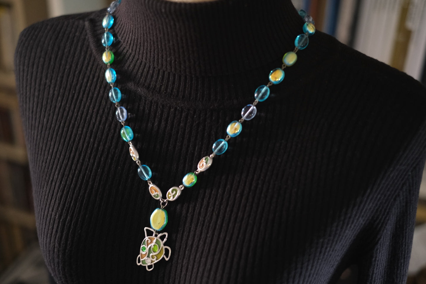 Vintage Givenchy Turtle Pendant Necklace