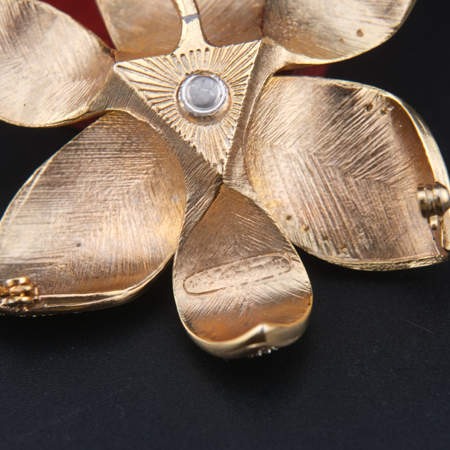 Vintage Nettie Rosenstein Pave Crystal Flower Brooch