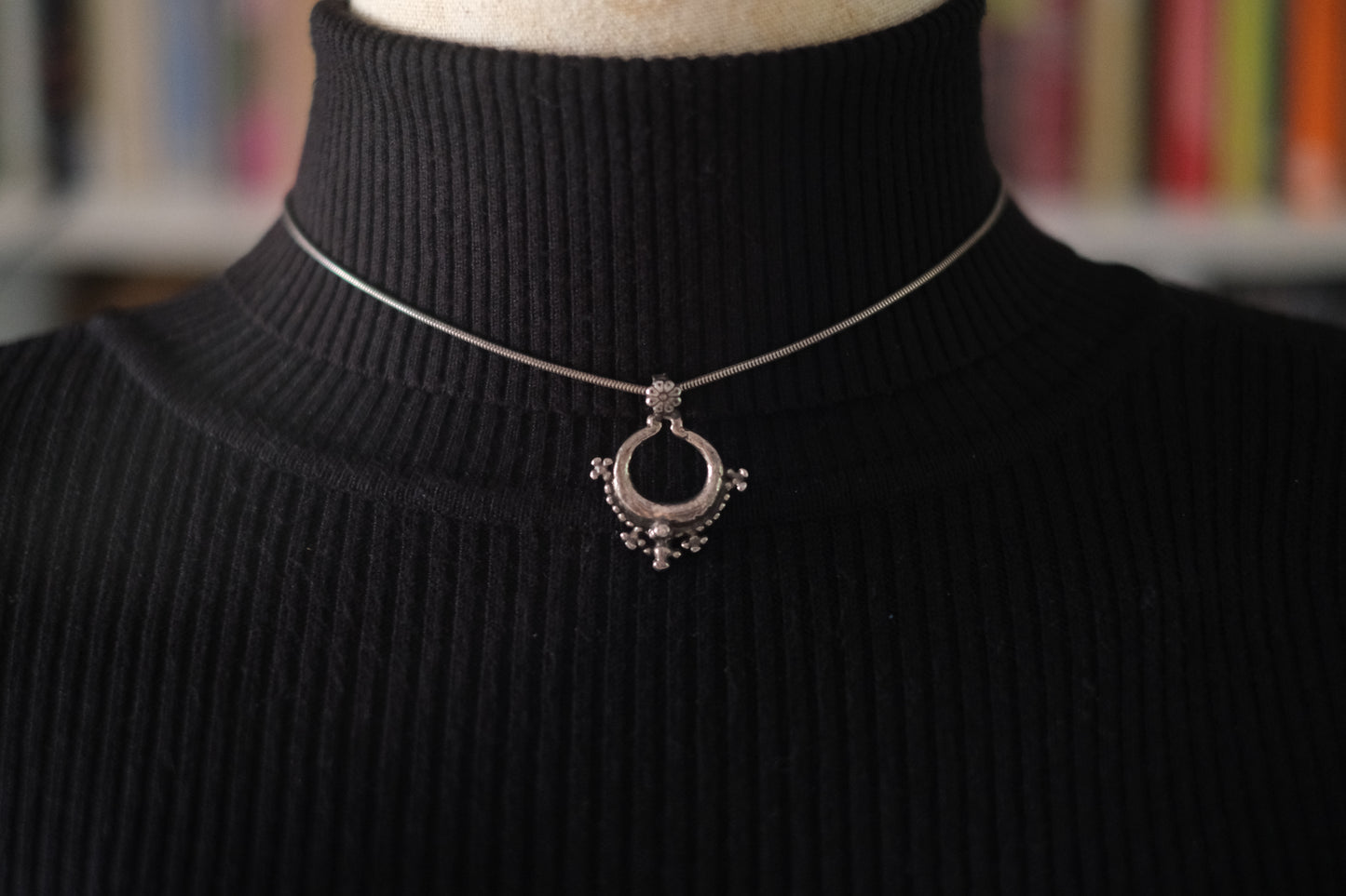 UBU Paris Tribal-Inspired Silver-Tone Choker Necklace (c.1990s)