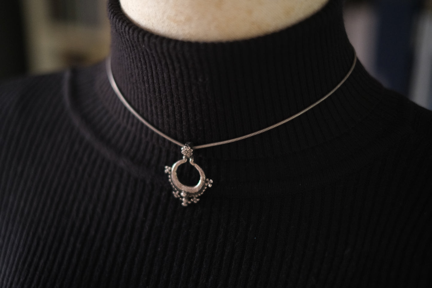 UBU Paris Tribal-Inspired Silver-Tone Choker Necklace (c.1990s)