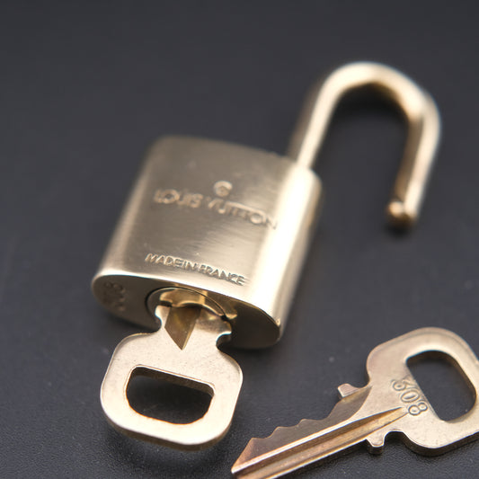 Vintage Louis Vuitton Brass Padlock with 2 Keys No. 308 – Made in France