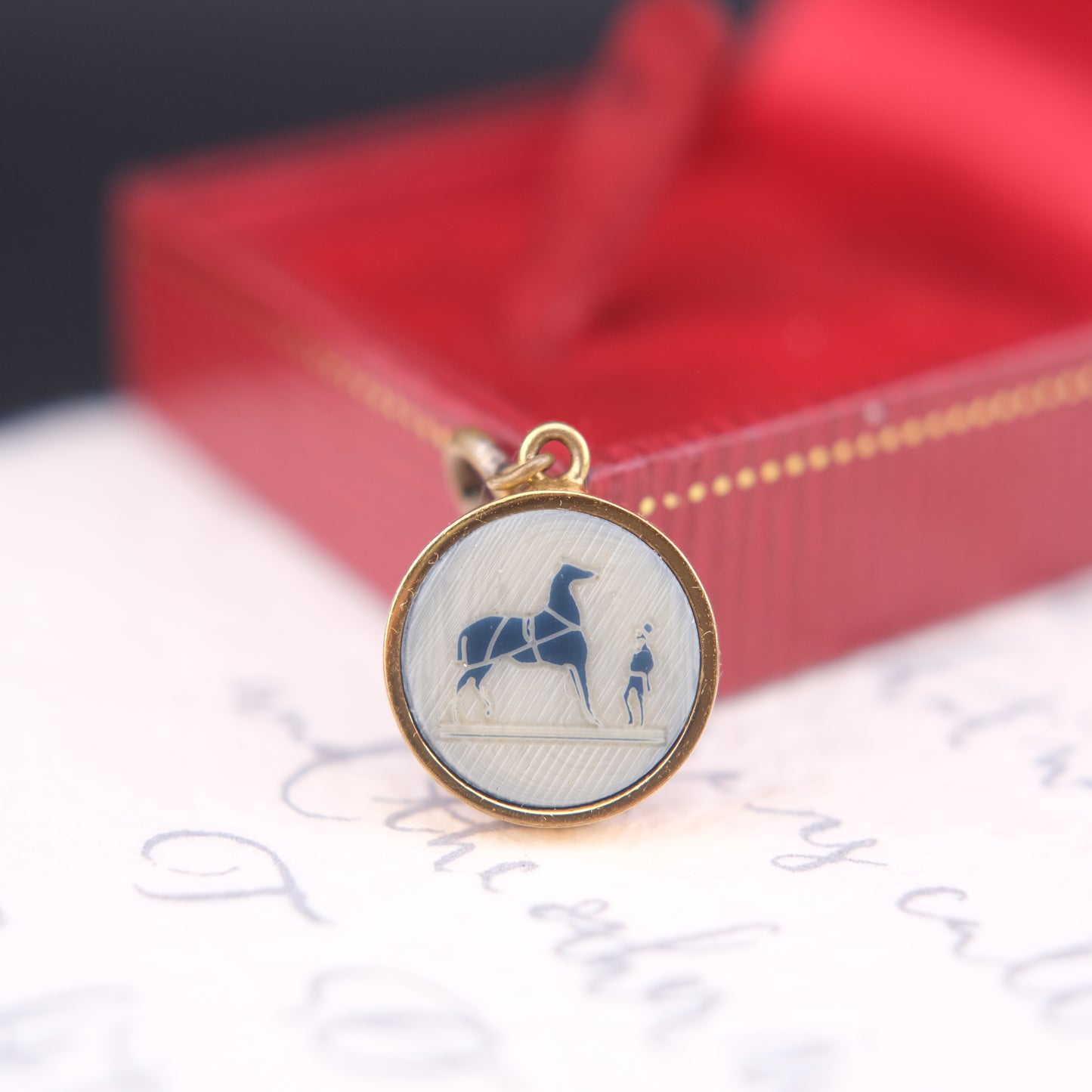 Vintage Hermès Paris Pendant – Horse & Groom Motif | Bijouterie Fantaisie