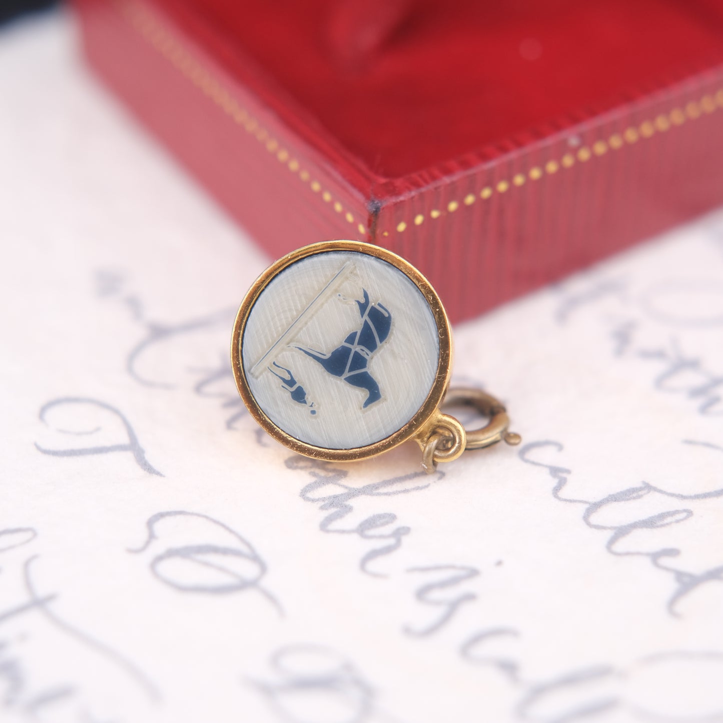 Vintage Hermès Paris Pendant – Horse & Groom Motif | Bijouterie Fantaisie