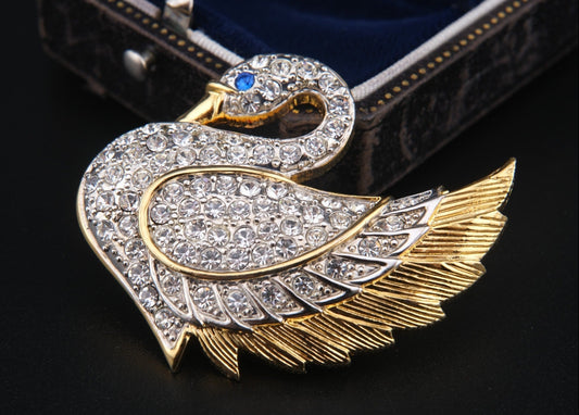 Vintage Park Lane Rhinestone Swan Brooch