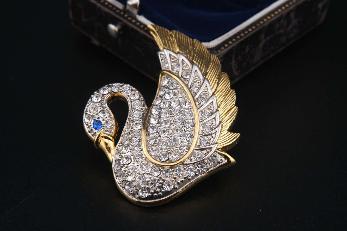 Vintage Park Lane Rhinestone Swan Brooch