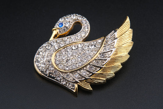 Vintage Park Lane Rhinestone Swan Brooch