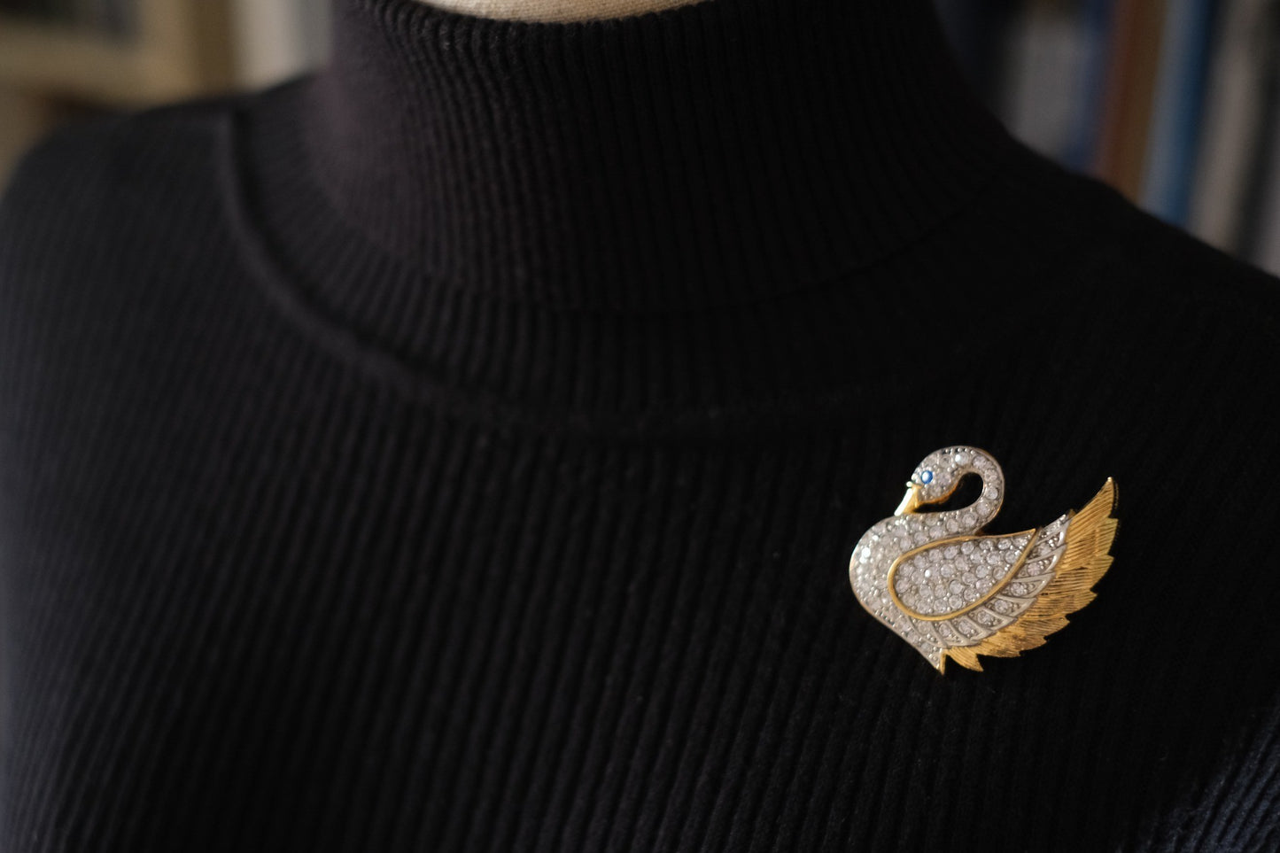 Vintage Park Lane Rhinestone Swan Brooch