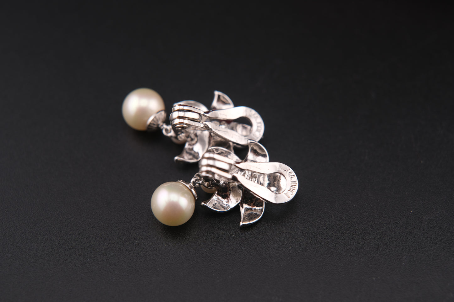 Vintage Majorica Silver Floral Clip-On Earrings with Simulated Pearls | Signed 925 | Made in Spain