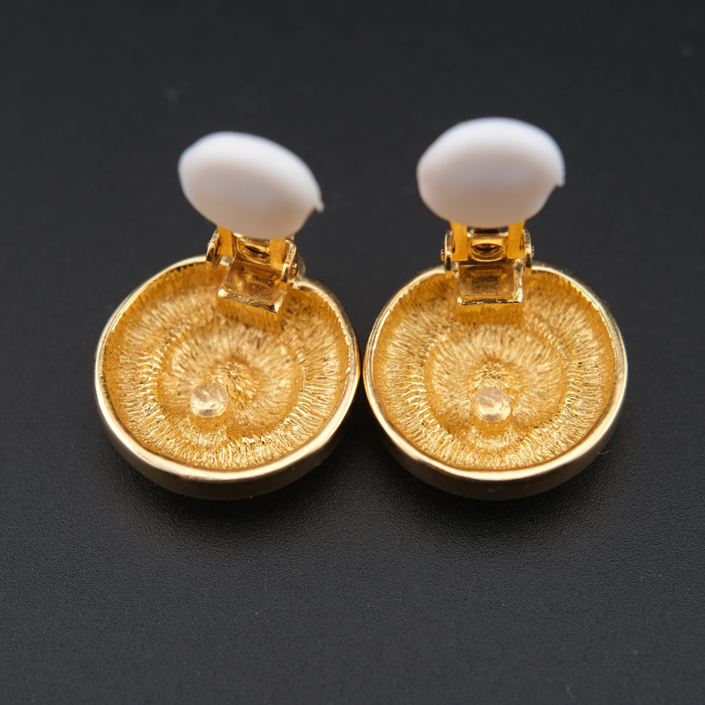 BURBERRYS Vintage Enamel with Gold Plated Clip on Earrings