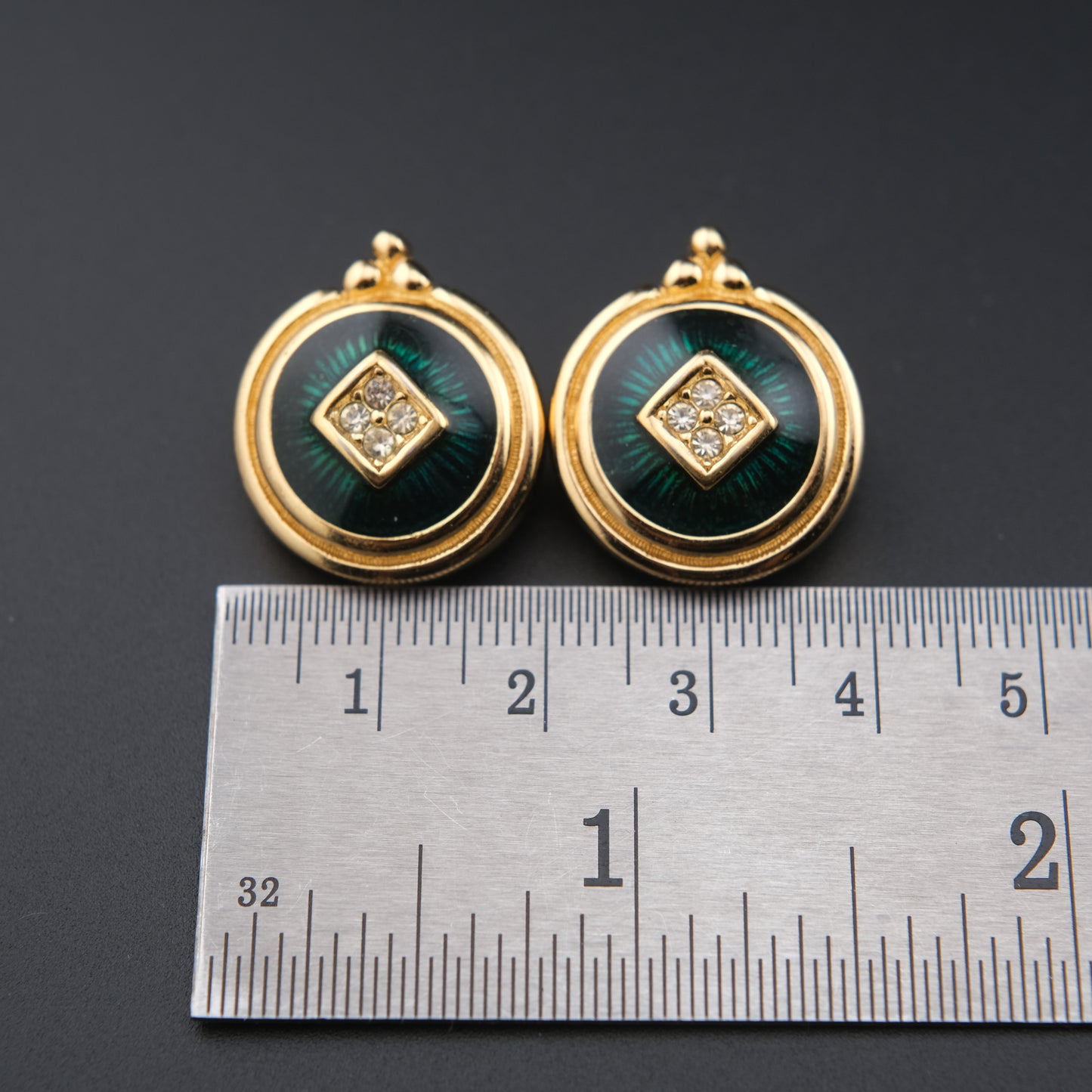 BURBERRYS Vintage Enamel with Gold Plated Clip on Earrings