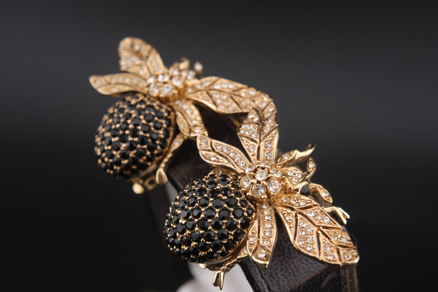 Ciner New York Gold Plated 100th Anniversary Bee Clip-on Earrings