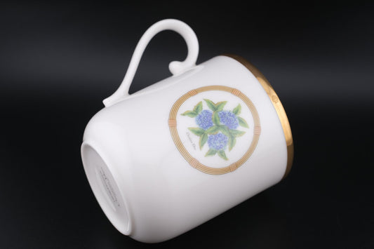 Christian Dior "Hortensia" Porcelain Mug – Gold Trim – Vintage 💐🎨