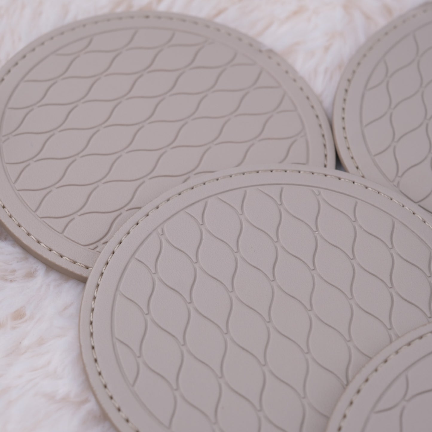 ❤️ Mikimoto Leather Coaster Set (Box of 5) – New in Box