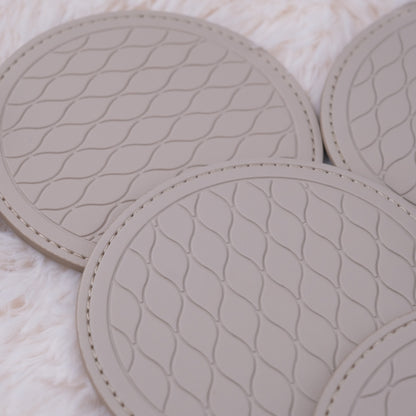 ❤️ Mikimoto Leather Coaster Set (Box of 5) – New in Box