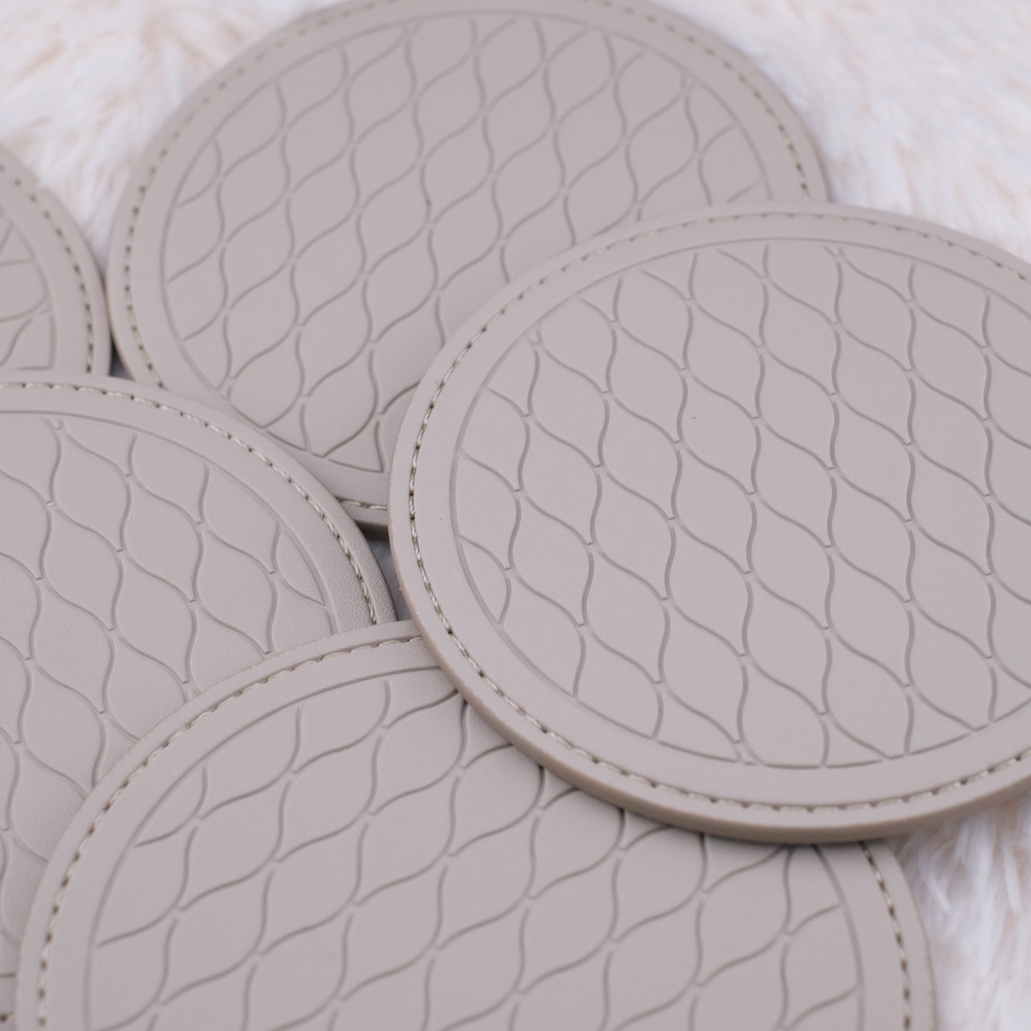 ❤️ Mikimoto Leather Coaster Set (Box of 5) – New in Box