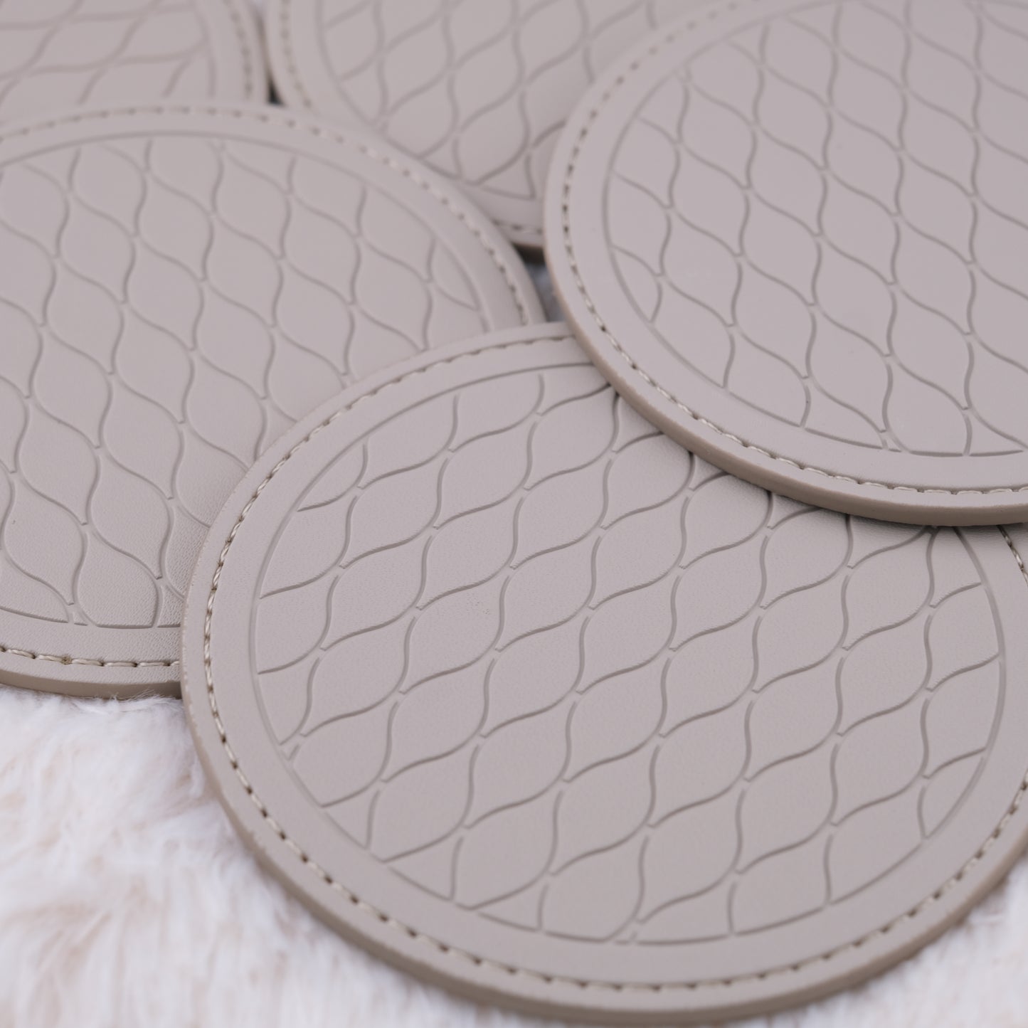 ❤️ Mikimoto Leather Coaster Set (Box of 5) – New in Box