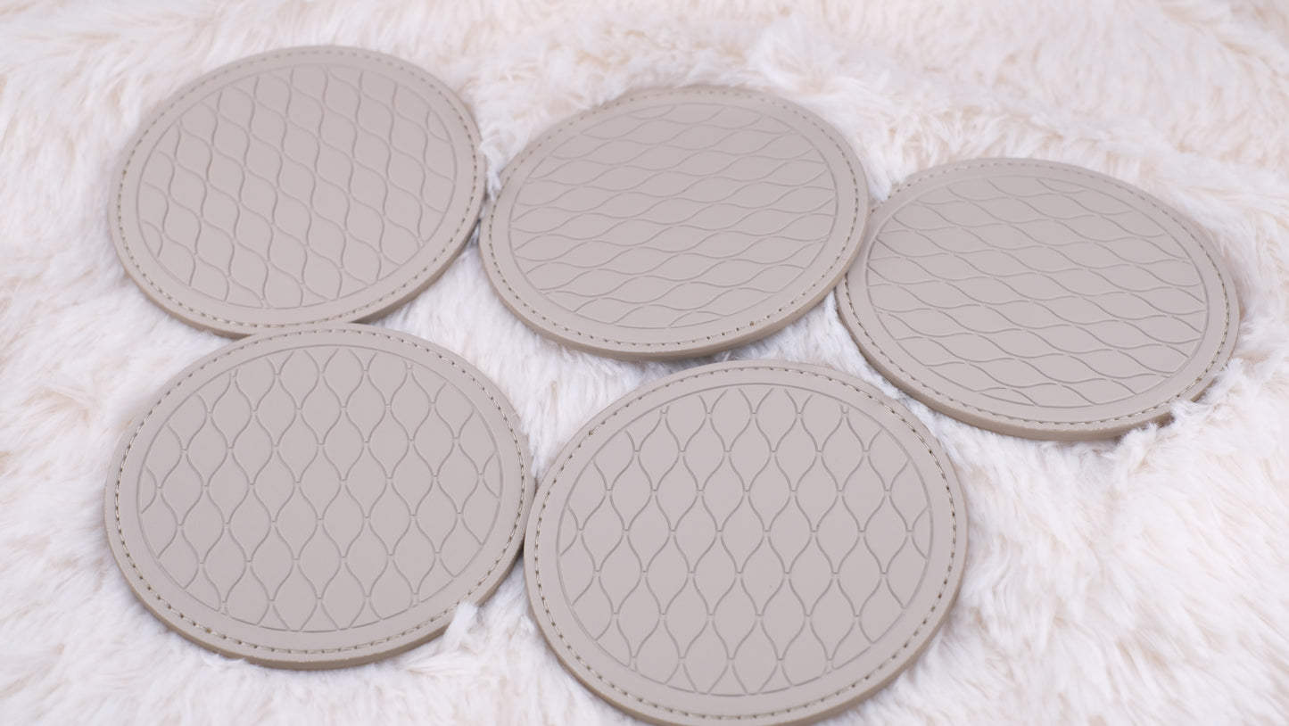 ❤️ Mikimoto Leather Coaster Set (Box of 5) – New in Box