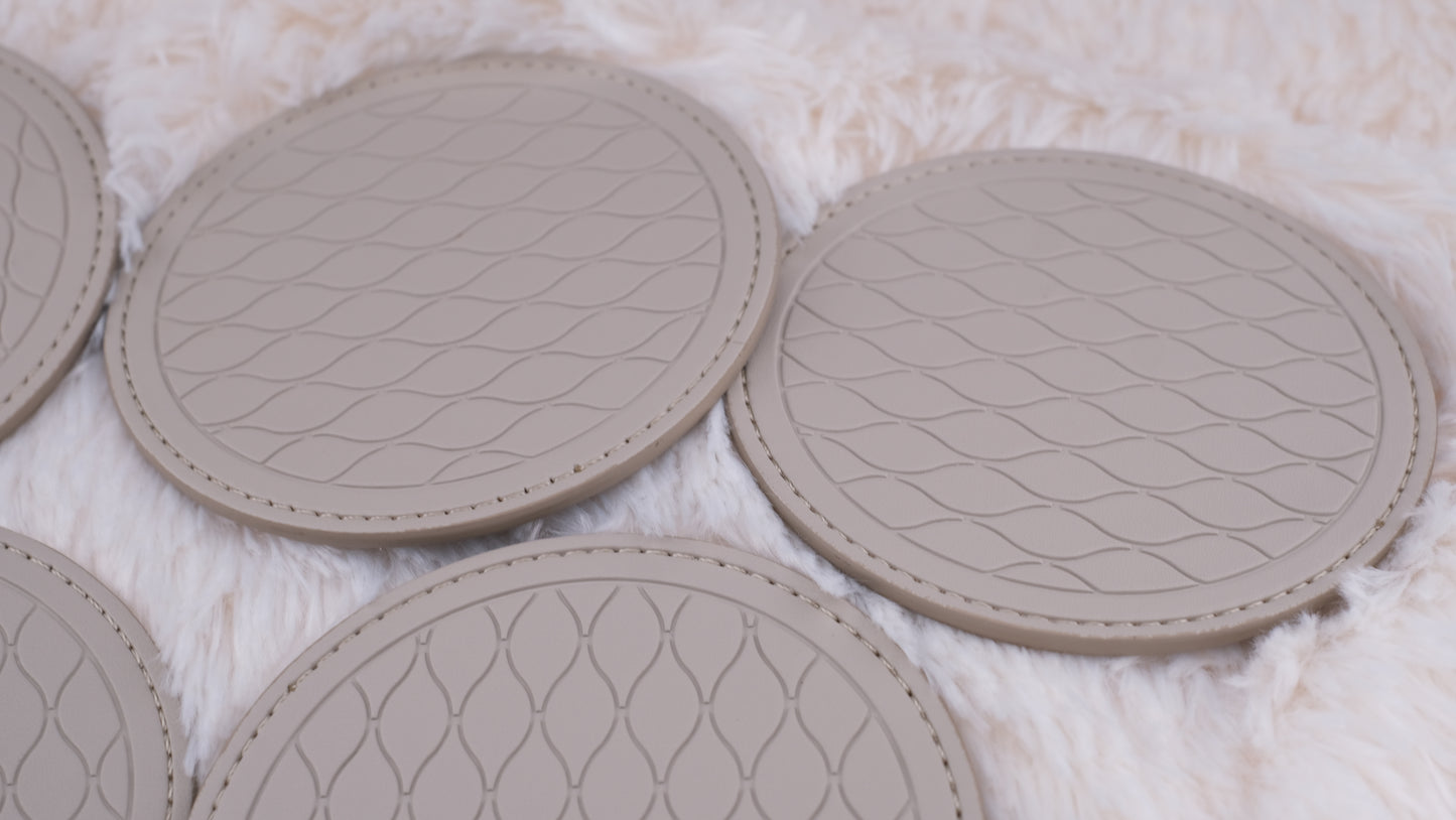 ❤️ Mikimoto Leather Coaster Set (Box of 5) – New in Box