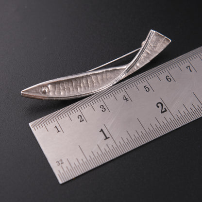 ❤️ Vintage Silver Fish Brooch | Sculptural Modernist Animal Design