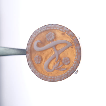 Vintage Italian Shell Cameo Pendant & Brooch – Hand Carved Monogram “A” – Sterling Silver 925 – Torre del Greco Tradition