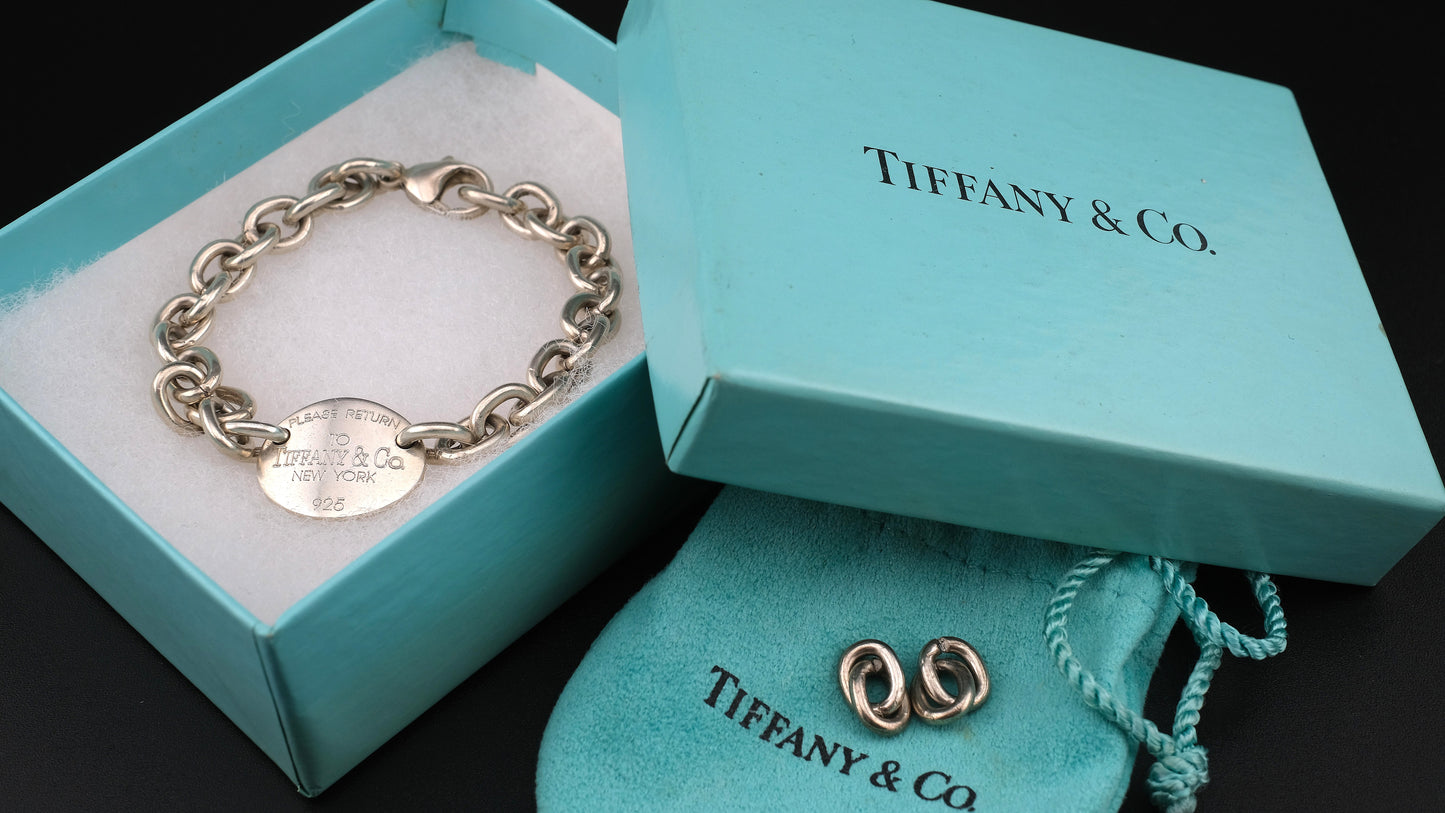 ❤️ Tiffany & Co. Tag Bracelet – Sterling Silver with Original Box, Pouch & Extra Links