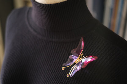 Daniel Swarovski Paradise “Astara” Fuchsia Butterfly Brooch – Philippe Ferrandis Design