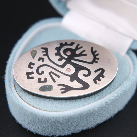 ❤️ Vintage Aztec Monkey Sterling Silver Convertible Brooch / Pendant – Taxco Style