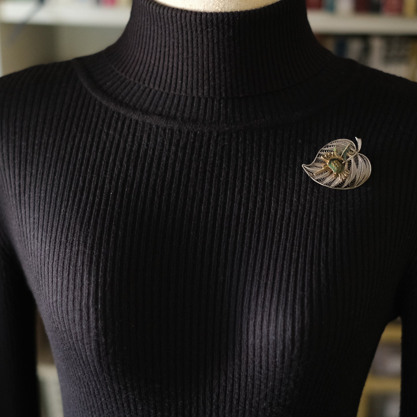 ❤️ Vintage Silver Filigree Crab & Rice Plant Brooch – Articulated Design