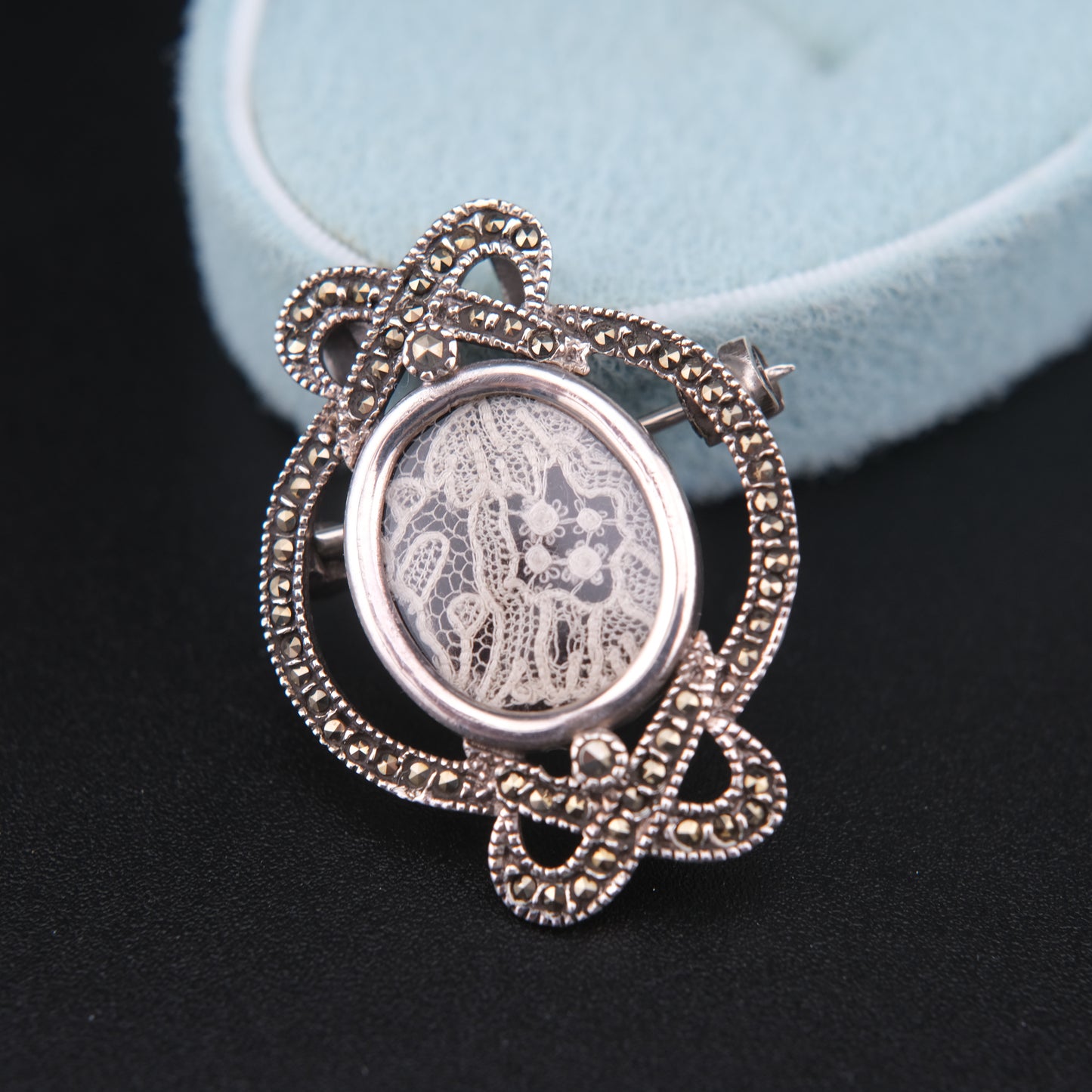 ❤️ Vintage Sterling Silver Lace Cameo Brooch / Pendant by Diane Claeys