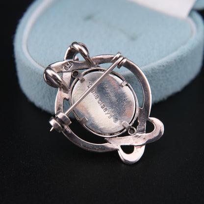 ❤️ Vintage Sterling Silver Lace Cameo Brooch / Pendant by Diane Claeys