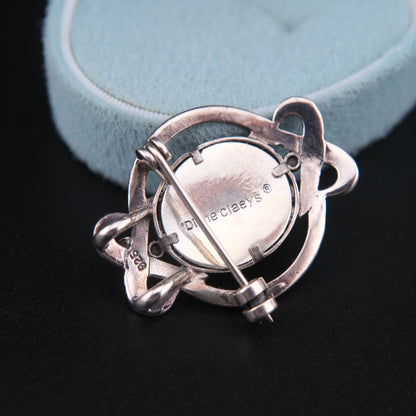 ❤️ Vintage Sterling Silver Lace Cameo Brooch / Pendant by Diane Claeys