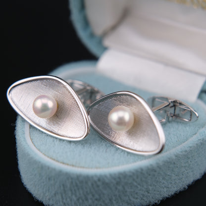 ❤️ Vintage 1980s Mikimoto Pearl Cufflinks – 6.4mm Pearls