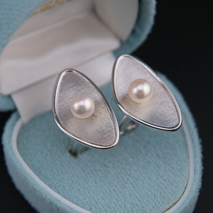 ❤️ Vintage 1980s Mikimoto Pearl Cufflinks – 6.4mm Pearls