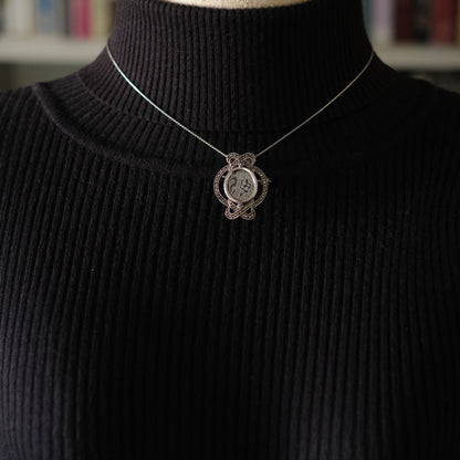 ❤️ Vintage Sterling Silver Lace Cameo Brooch / Pendant by Diane Claeys
