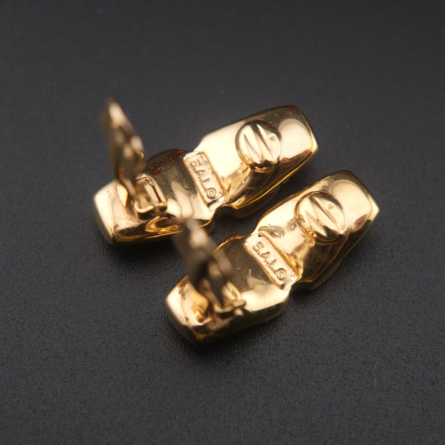 ❤️ Vintage Swarovski S.A.L. Black Crystal & Clear Rhinestone Clip-On Earrings