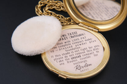 Vintage Revlon Cameo Compact Pendant Necklace