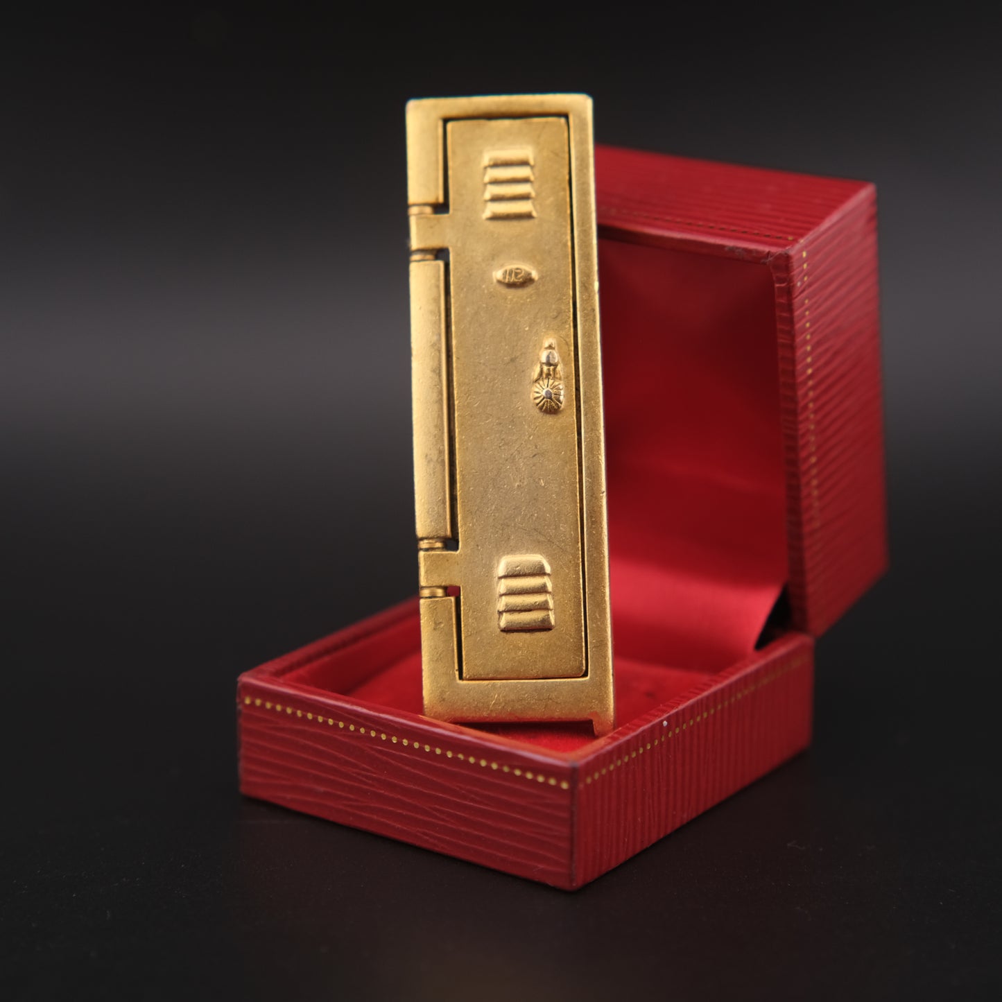 Vintage AJC Gold-Tone Sports Locker Brooch – Movable Hinged Design with Miniature Sports Gear Inside